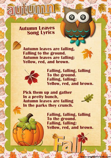 autumn leaves english lyrics|lyrics for autumn leaves song.